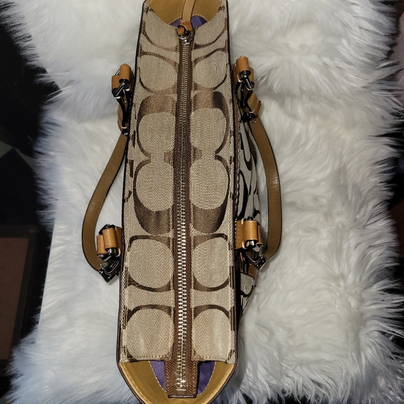 EUC Coach Signature Canvas Bag with Leather Accents - Picture 3 of 5